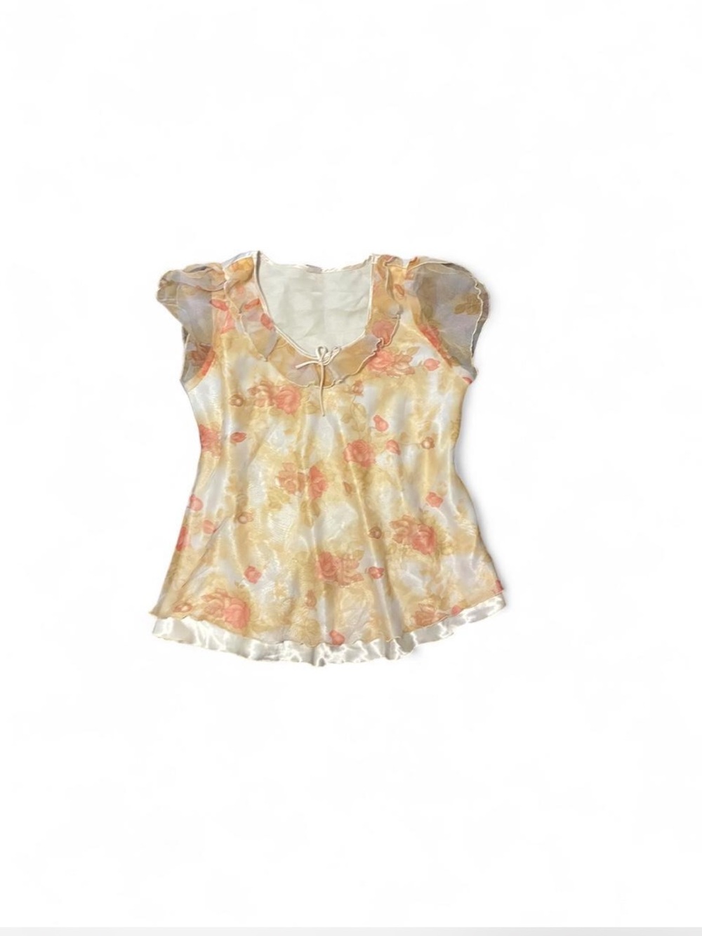 🌼Short sleeve yellow floral top